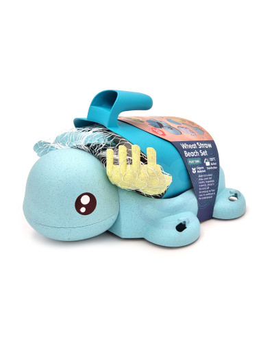 WOOPIE GREEN 2-in-1 Sand and Bath Set Blue Turtle 8 pcs. BIODEGRADABLE ORGANIC MATERIAL