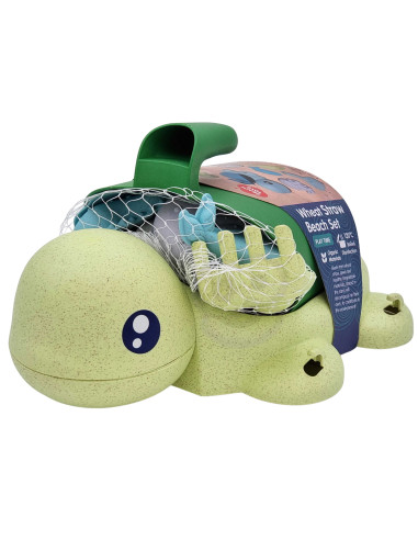 WOOPIE GREEN 2-in-1 Turtle Sand and Bath Set, 8 pieces, BIODEGRADABLE ORGANIC MATERIAL