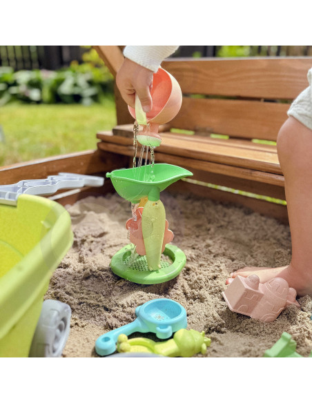 WOOPIE GREEN Sand Play Set with Cart 13 Pieces, BIODEGRADABLE ORGANIC MATERIAL