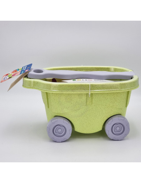 WOOPIE GREEN Sand Play Set with Cart 13 Pieces, BIODEGRADABLE ORGANIC MATERIAL