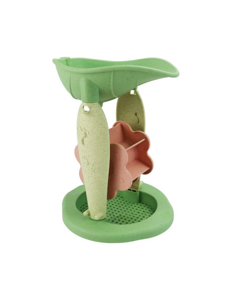 WOOPIE GREEN Sand Bucket Set with Wheel, 9 Pieces, BIODEGRADABLE ORGANIC MATERIAL