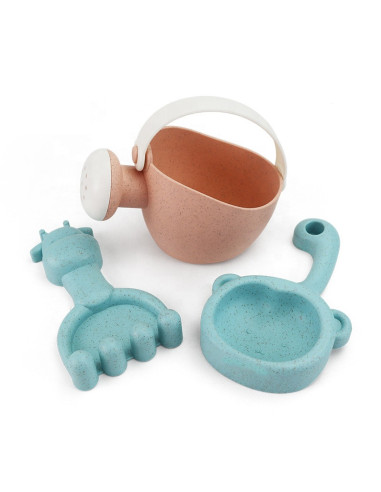 WOOPIE GREEN Sand Bucket Set with Wheel, 9 Pieces, BIODEGRADABLE ORGANIC MATERIAL