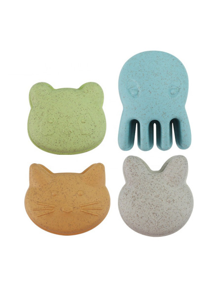 WOOPIE GREEN Sand Bucket Set with Wheel, 9 Pieces, BIODEGRADABLE ORGANIC MATERIAL