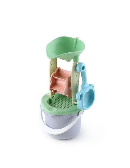 WOOPIE GREEN Sand Bucket Set with Wheel, 9 Pieces, BIODEGRADABLE ORGANIC MATERIAL