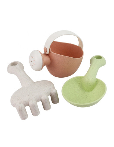 WOOPIE GREEN Sand Set with Spinning Wheel and Watering Can 10 pcs. BIODEGRADABLE ORGANIC MATERIAL