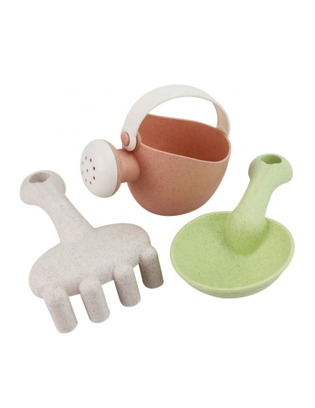 WOOPIE GREEN Sand Set with Spinning Wheel and Watering Can 10 pcs. BIODEGRADABLE ORGANIC MATERIAL