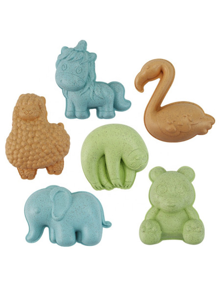 WOOPIE GREEN Sand Set with Spinning Wheel and Watering Can 10 pcs. BIODEGRADABLE ORGANIC MATERIAL