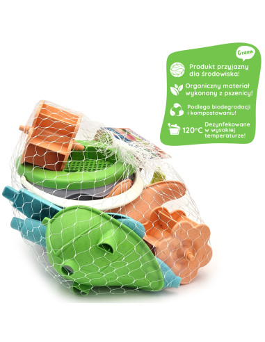 WOOPIE GREEN Bucket and Wheel Set 4 pcs. BIODEGRADABLE ORGANIC MATERIAL