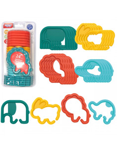 WOOPIE BABY Сенсорная игрушка для младенцев Жевательные подвески Животные Цепочка 24 эл.