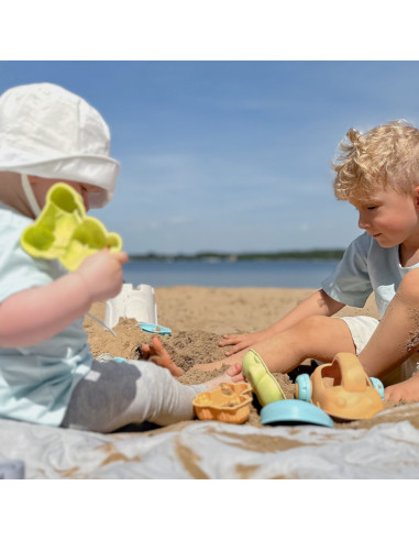 WOOPIE GREEN Sand Play Set with Bucket and Car 10 pcs. BIODEGRADABLE ORGANIC MATERIAL