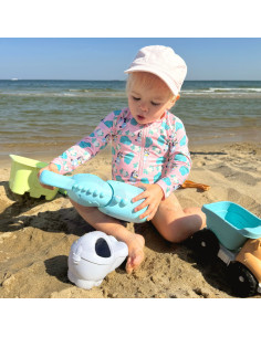 WOOPIE GREEN Sand Set with Bucket and Shovel Crocodile in a Backpack 10 pieces. BIODEGRADABLE ORGANIC MATERIAL 2
