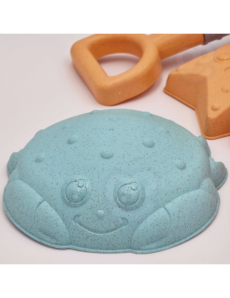 WOOPIE GREEN Sand Bucket Set 8 pcs. BIODEGRADABLE ORGANIC MATERIAL