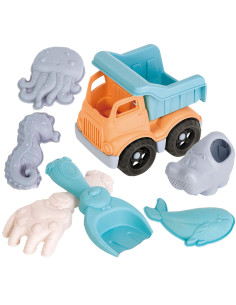 WOOPIE Sand Play Set with Car, 7 Pieces, Biodegradable, Organic Material