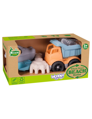 WOOPIE Sand Play Set with Car, 7 Pieces, Biodegradable, Organic Material