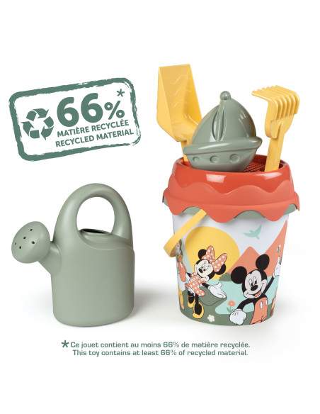 SMOBY GREEN Bucket with Sand Accessories and Bioplastic Watering Can