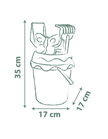 SMOBY GREEN Bucket with Sand Accessories and Bioplastic Watering Can