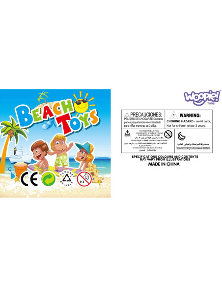 WOOPIE Set: Bucket, Molds, Shovels, Watering Can for Sand, 7 pcs.