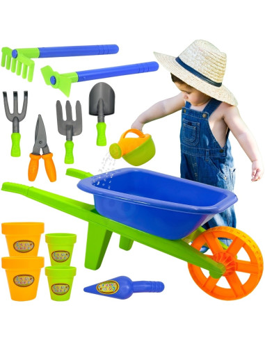 WOOPIE Garden Wheelbarrow Little Gardener's Set 13 pcs.