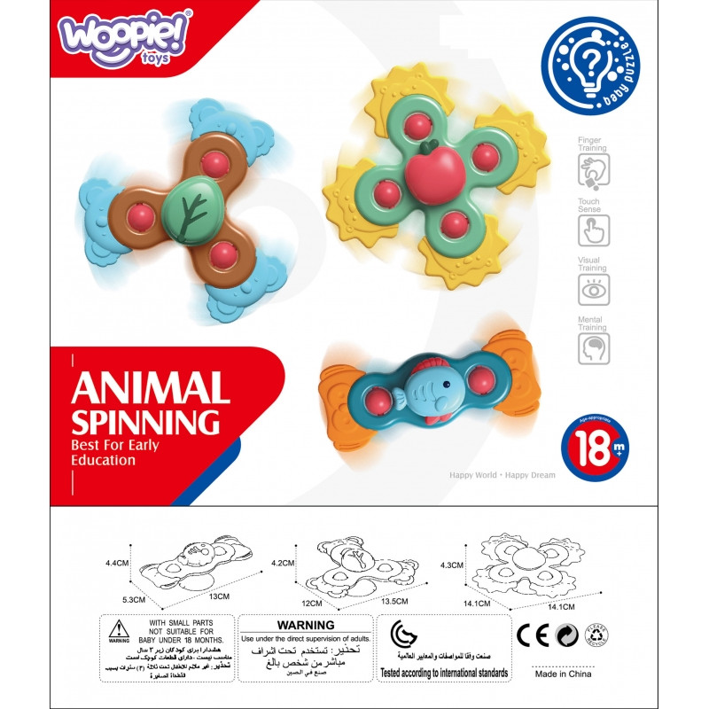 WOOPIE BABY Spiner Сенсорная развивающая игрушка 3 в 1 Цветная