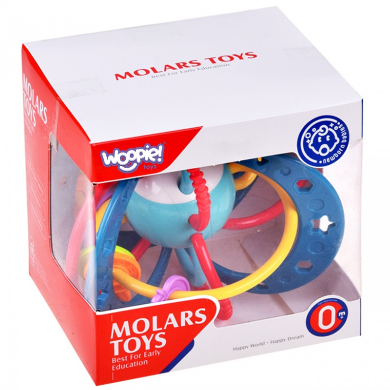 WOOPIE BABY sensorinis žaislas 2in1 Montessori barškutis kramtukas