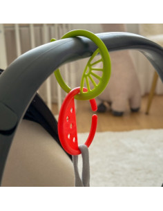 WOOPIE BABY sensorinis žaislas kūdikių kramtukai Vaisių pakabukai Grandinėlė 4 el. 2