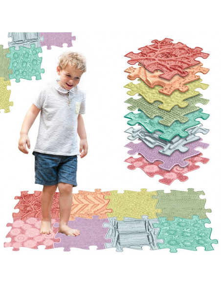WOOPIE Sensory Mat Puzzle 8 Pieces Pastel Rainbow