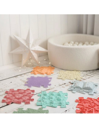 WOOPIE Sensory Mat Puzzle 8 Pieces Pastel Rainbow