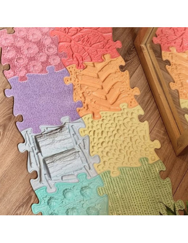 WOOPIE Sensory Mat Puzzle 8 Pieces Pastel Rainbow