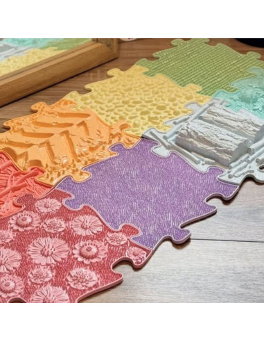 WOOPIE Sensory Mat Puzzle 8 Pieces Pastel Rainbow