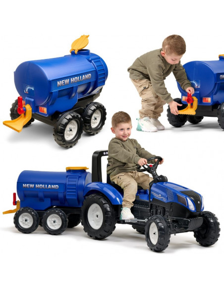 FALK „New Holland“ mėlynos spalvos autocisterna su čiaupu