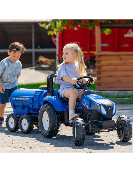 FALK „New Holland“ mėlynos spalvos autocisterna su čiaupu