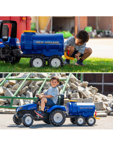 FALK „New Holland“ mėlynos spalvos autocisterna su čiaupu