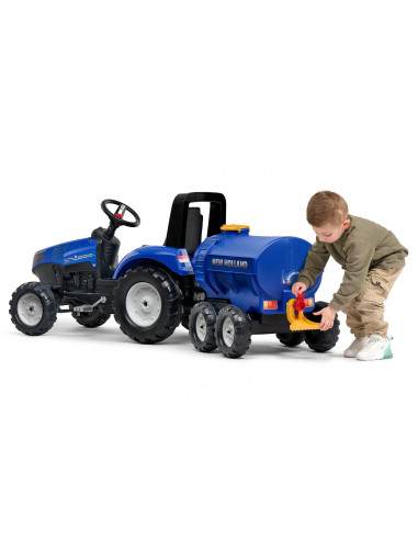 FALK „New Holland“ mėlynos spalvos autocisterna su čiaupu