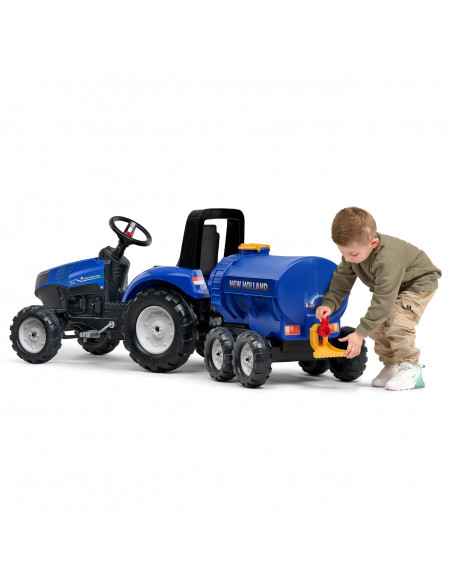 FALK „New Holland“ mėlynos spalvos autocisterna su čiaupu