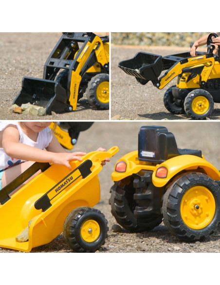 FALK Komatsu traktorius-ekskavatorius su priekaba ir kaušu