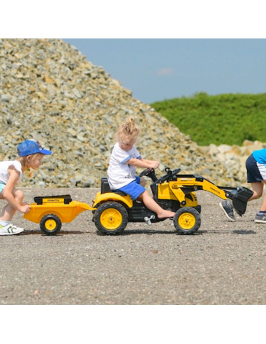 FALK Komatsu Pedal Tractor Excavator with Trailer and Bucket