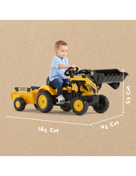 FALK Komatsu traktorius-ekskavatorius su priekaba ir kaušu