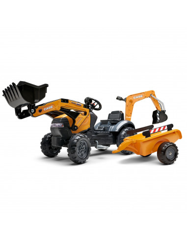 FALK CASE Pedal Tractor with Excavator Bucket and Trailer 2-5 years