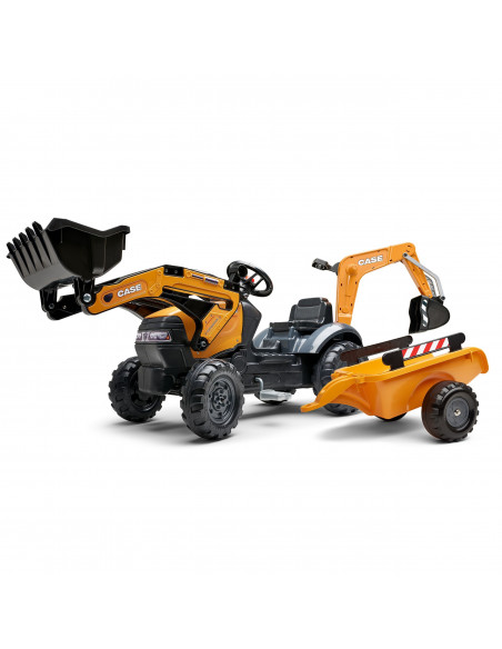 FALK CASE Pedal Tractor with Excavator Bucket and Trailer 2-5 years