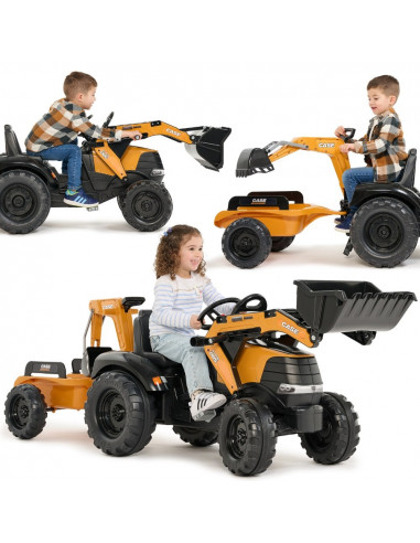 FALK Case CE traktorius su ekskavatoriumi-krautuvu ir priekaba