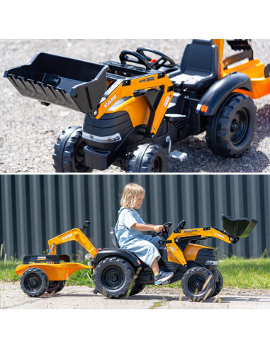 FALK Case CE traktorius su ekskavatoriumi-krautuvu ir priekaba