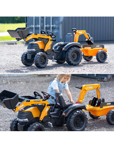 FALK Case CE traktorius su ekskavatoriumi-krautuvu ir priekaba