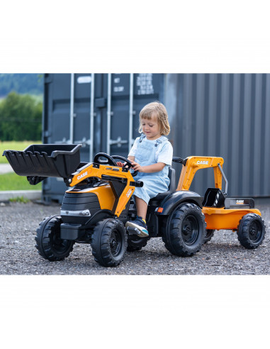 FALK Case CE traktorius su ekskavatoriumi-krautuvu ir priekaba