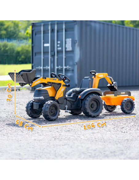 FALK Case CE traktorius su ekskavatoriumi-krautuvu ir priekaba