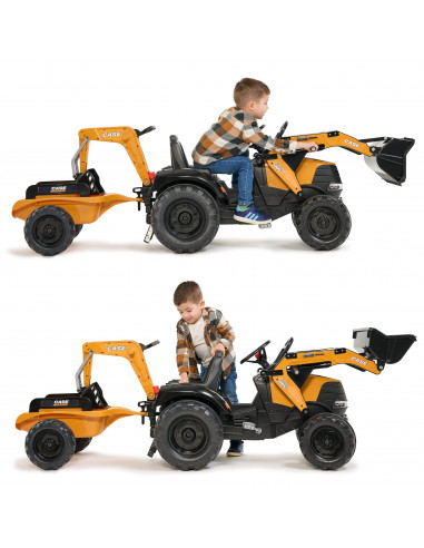 FALK Case CE traktorius su ekskavatoriumi-krautuvu ir priekaba