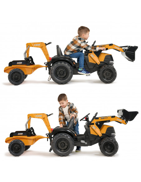 FALK Case CE traktorius su ekskavatoriumi-krautuvu ir priekaba