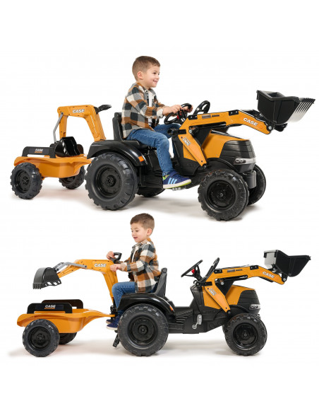 FALK Case CE traktorius su ekskavatoriumi-krautuvu ir priekaba