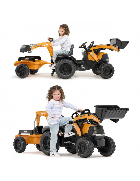 FALK Case CE traktorius su ekskavatoriumi-krautuvu ir priekaba