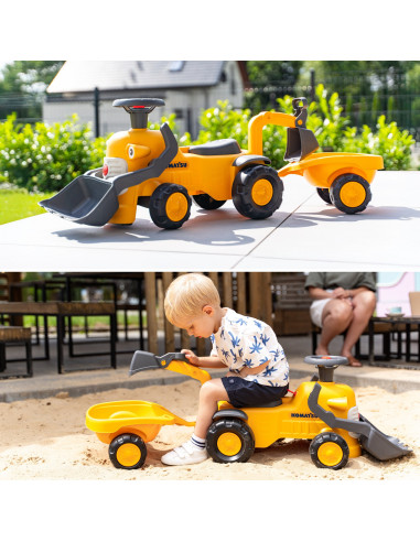 FALK Komatsu traktoriukas su priekaba