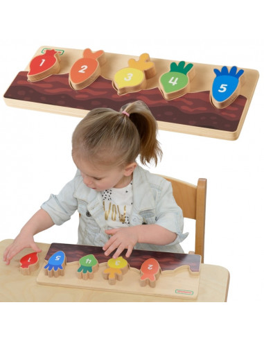 MASTERKIDZ Wooden Educational Patch - Numbers, Colours and Vegetables
